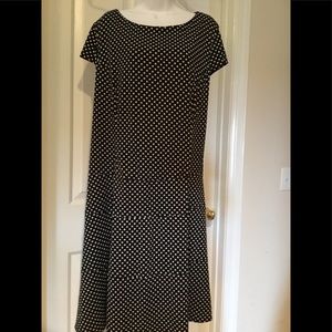 Tiana B. Black and White Polka Dot Midi Dress